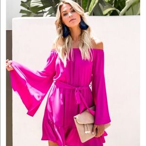 VICI Pocketed Off The Shoulder Dress- TAGS ON